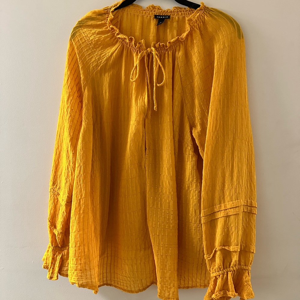 Torrid Mustard Ruffled Blouse